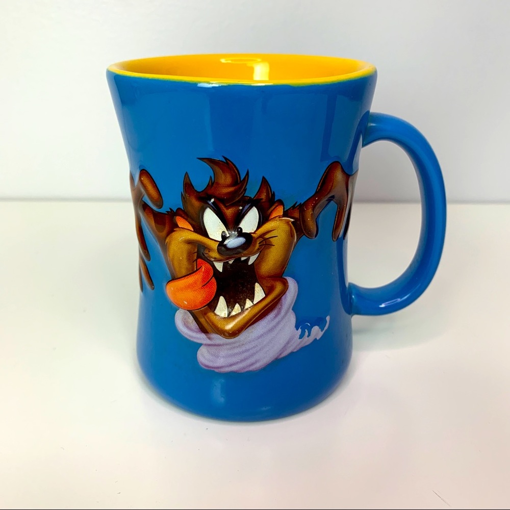 Looney Tunes Taz Tasmanian Devil Blue 3D Coffee Mug 2001 Warner Bros Xpres
